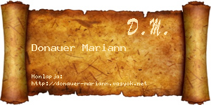 Donauer Mariann névjegykártya